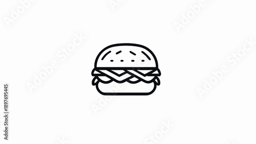 Simple line drawing of a sandwich on a plain white background from a front viewpoint