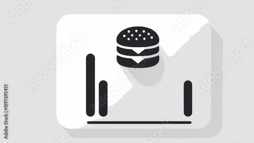 A graphic illustration of a burger representing business growth on a graph with rising trends