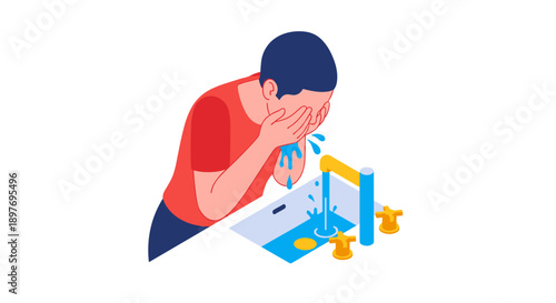 Man Struggling to Assemble Furniture.