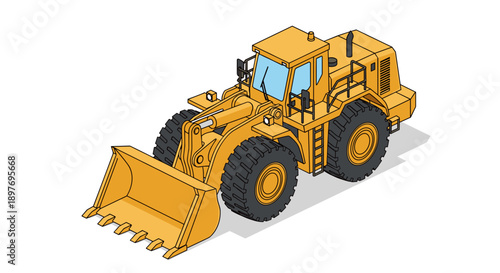 Yellow Front End Loader Heavy Machinery.
