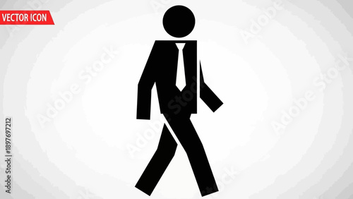 Silhouette of a businessman walking, representing business, career, and movement forward.