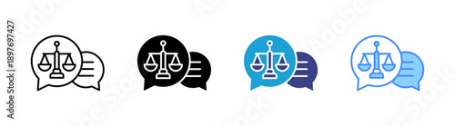 Legal Advice icon set multiple style collection