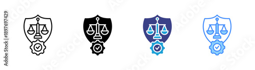 Law Enforcement icon set multiple style collection