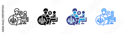 Consultation icon set multiple style collection