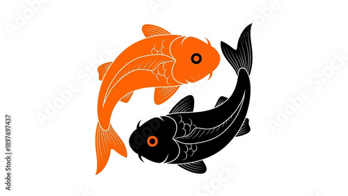 Yin Yang Koi Fish Symbolizing Balance and Harmony