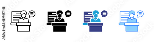 Administrative  icon set multiple style collection