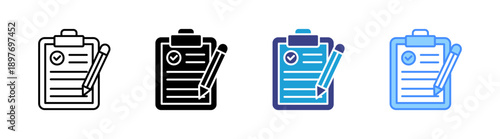 Contract icon set multiple style collection