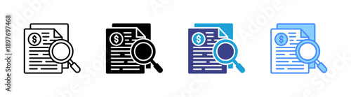 Valuation icon set multiple style collection