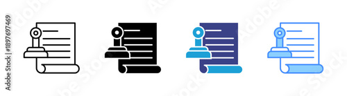 Notary icon set multiple style collection