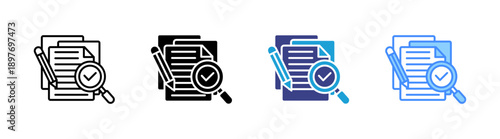 Essay icon set multiple style collection