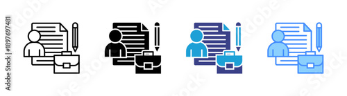 Portfolio icon set multiple style collection