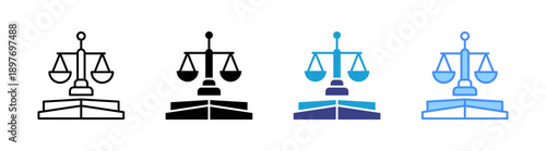 Law Book icon set multiple style collection