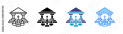 Court icon set multiple style collection