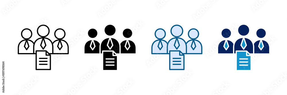 Fototapeta premium Meeting Administration Icon Set Multiple Style Collection