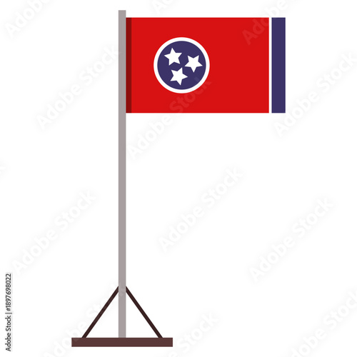 Tennessee flag with pole