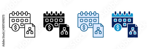 Administrative Calendar Icon Set Multiple Style Collection