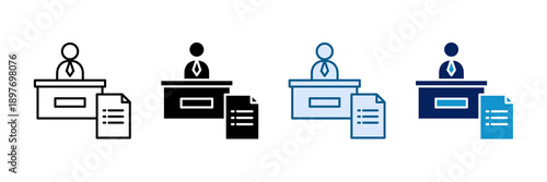 Office Administration Icon Set Multiple Style Collection
