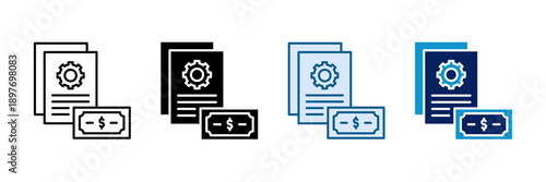 Payroll Administration Icon Set Multiple Style Collection