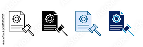 Policy Management Icon Set Multiple Style Collection