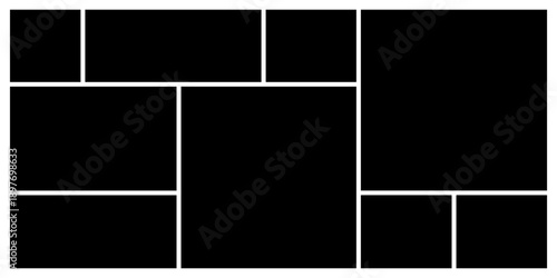 Mosaic collage pictures collection. Collage mood board grid template. Set of presentation backgrounds. Photo layout. Album Gallery banner vector illustration.eps,10