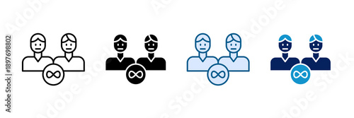 Childhood Friends Icon Set Multiple Style Collection