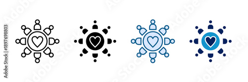 Friendship Circle Icon Set Multiple Style Collection