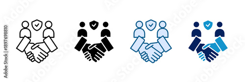 Friendship Trust Icon Set Multiple Style Collection