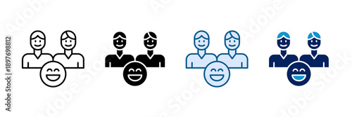 Friendship Smile Icon Set Multiple Style Collection