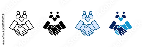 Friendship Loyalty Icon Set Multiple Style Collection