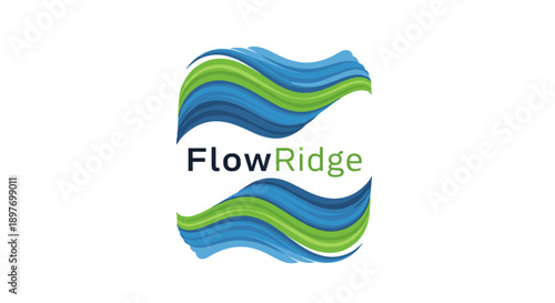 FlowRidge Logo with Wavy Lines Design.