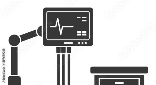 Medical Monitor Displaying Heart Rate Graph.