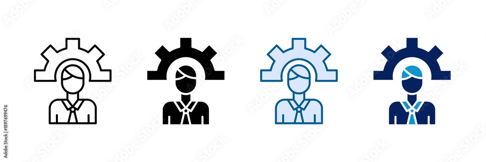 Obraz premium Manager Control Icon Set Multiple Style Collection