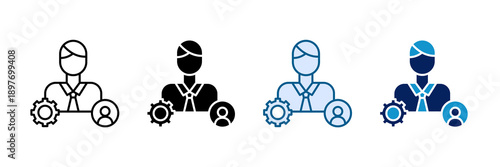 General Manager Icon Set Multiple Style Collection