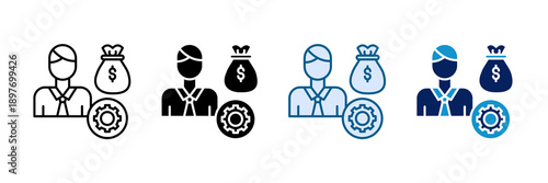 Finance Manager Icon Set Multiple Style Collection