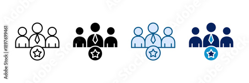 Manager Leadership Icon Set Multiple Style Collection