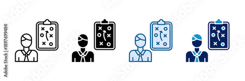 Manager Strategy Board Icon Set Multiple Style Collection
