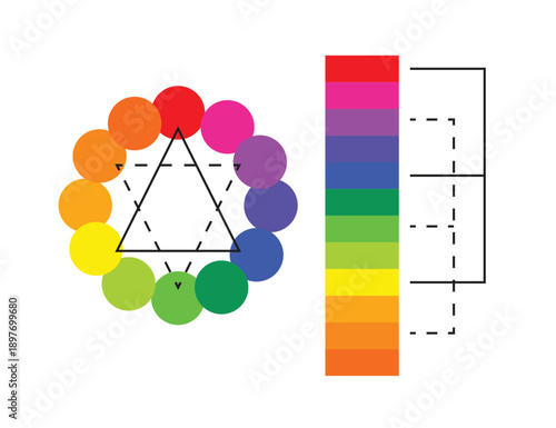 Illustration color level triangle unique isolated