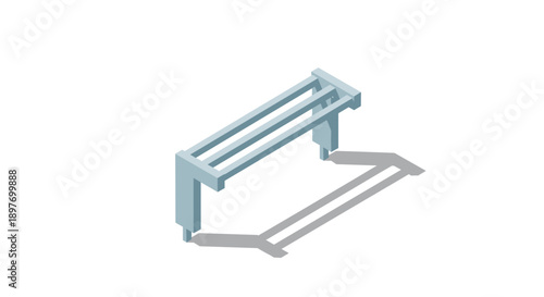 3D Render of Metal Bench Design.
