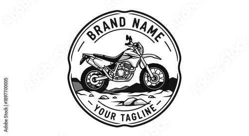 Motorcycle Emblem Design with Brand Space.