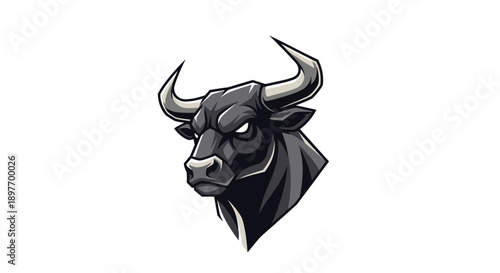 Illustration of a Bull Head with Horns.
