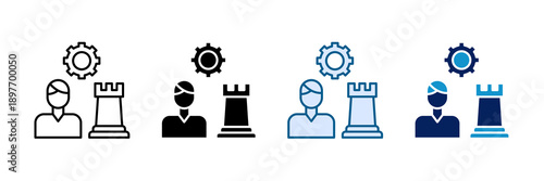 People Strategy Icon Set Multiple Style Collection