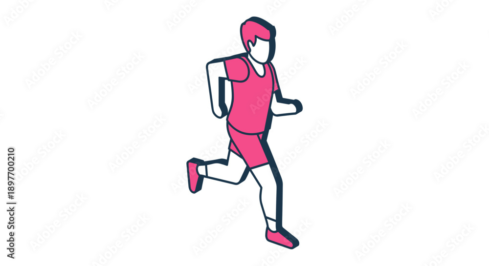 Obraz premium Woman Running in Pink Outfit Illustration.