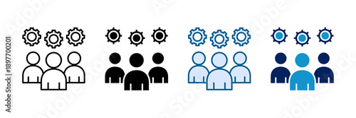 People Operations Icon Set Multiple Style Collection