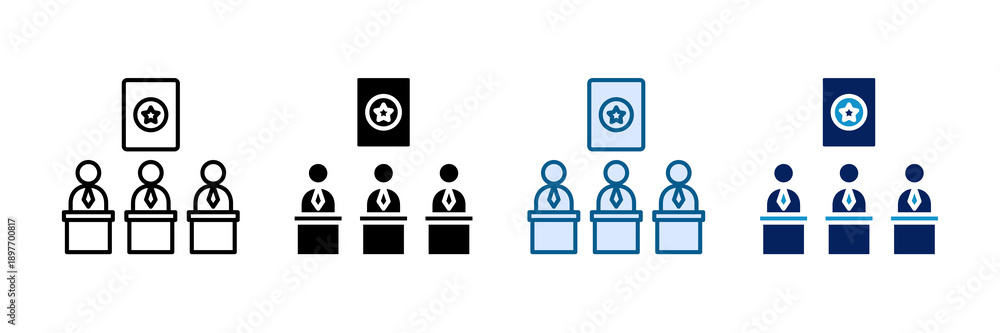 Fototapeta premium Election Candidate Icon Set Multiple Style Collection