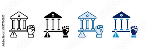 Political Protest Icon Set Multiple Style Collection