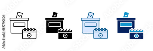 Voting Day Icon Set Multiple Style Collection