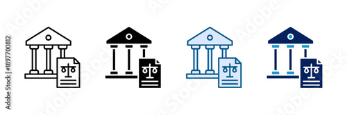 Political Law Icon Set Multiple Style Collection