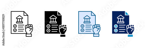 Political Rights Icon Set Multiple Style Collection