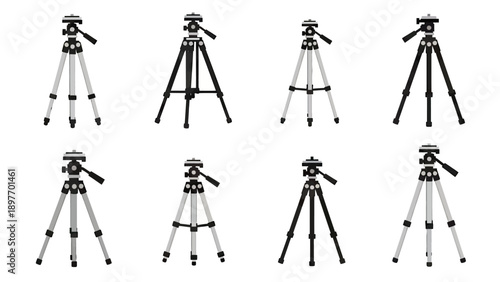 Collection of Camera Tripod Icons, Photography Equipment
