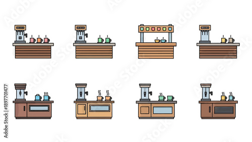 Coffee Station and Beverage Bar Icons